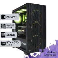 Робоча станція PowerUp Desktop #320 Core i7 14700K/64GB/HDD 1TB/SSD 512GB/GeForce RTX 4070 12GB
