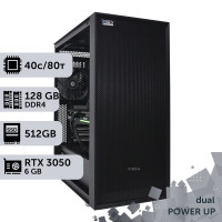 Двопроцесорна робоча станція PowerUp #518 Xeon E5 2673 v4 x2/128 GB/SSD 512GB/GeForce RTX 3050 6GB