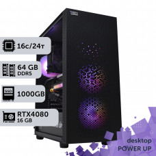 Робоча станція PowerUp Desktop #249 Core i7 13700K/64 GB/HDD 2 TB/SSD 1TB/GeForce RTX 4080 Super 16GB