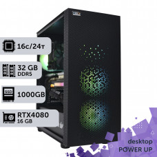 Робоча станція PowerUp Desktop #250 Core i7 13700K/32 GB/SSD 1TB/GeForce RTX 4080 Super 16GB