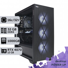 Робоча станція PowerUp Desktop #229 Ryzen 9 5950x/32 GB/HDD 2 TB/SSD 1TB/GeForce RTX 4070 12GB