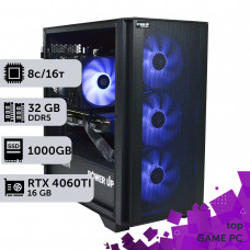 Ігровий комп'ютер GamePC TOP #384 Ryzen 7 8700F/32 GB/SSD 1TB/GeForce RTX 4060Ti 16GB
