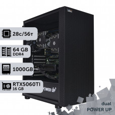Двопроцесорна робоча станція PowerUp #543 Xeon E5 2680 v4 x2/64 GB/SSD 1TB/GeForce RTX 5060Ti 16GB