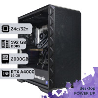 Робоча станція PowerUp Desktop #390 Core i9 14900K/192 GB/SSD 2TB/NVIDIA Quadro RTX A4000 16GB