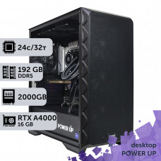 Робоча станція PowerUp Desktop #390 Core i9 14900K/192 GB/SSD 2TB/NVIDIA Quadro RTX A4000 16GB