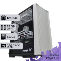 Робоча станція PowerUp Desktop #230 Ryzen 9 5900x/32 GB/HDD 1 TB/SSD 512GB/GeForce RTX 4070 12GB