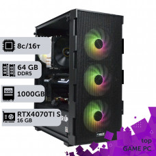 Ігровий комп'ютер GamePC TOP #396 Ryzen 7 5700 X3D/64 GB/SSD 1TB/GeForce RTX 4070Ti Super 16GB