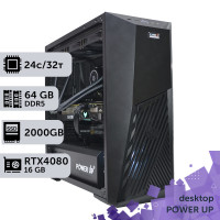 Робоча станція PowerUp Desktop #251 Core i9 13900K/64 GB/SSD 2TB/GeForce RTX 4080 Super 16GB