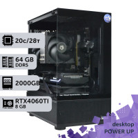 Робоча станція PowerUp Desktop #708 Core i7 14700K/64 GB/SSD 2TB/GeForce RTX 4060Ti 8GB