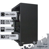 Двопроцесорна робоча станція PowerUp #565 AMD EPYC 7642 x2/256 GB/SSD 1TB/GeForce RTX 5060 8GB