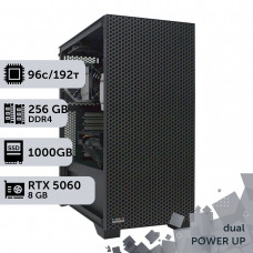 Двопроцесорна робоча станція PowerUp #565 AMD EPYC 7642 x2/256 GB/SSD 1TB/GeForce RTX 5060 8GB