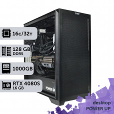Робоча станція PowerUp Desktop #487 Ryzen 9 9950x/128 GB/HDD 6 TB/SSD 1TB/GeForce RTX 4080 Super 16GB