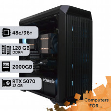 Комп'ютер Power Up #28 для Premiere Pro/AMD EPYC 7F72 x2/128 GB/HDD 6 TB/SSD 2TB/GeForce RTX 5070 12GB