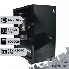 Двопроцесорна робоча станція PowerUp #505 Xeon Platinum 8368Q x2/64 GB/SSD 1TB/NVIDIA Quadro RTX A2000 6GB