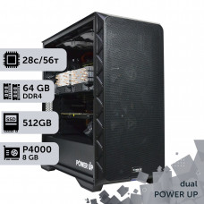 Двопроцесорна робоча станція PowerUp #462 Xeon E5 2690 v4 x2/64 GB/SSD 512GB/NVIDIA Quadro P4000 8GB