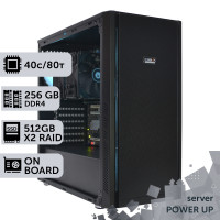 Сервер двопроцесорний TOWER PowerUp #56 Xeon E5 2673 v4 x2/256 GB/SSD 512GB х2 Raid/Int Video