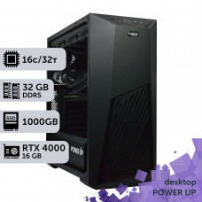 Робоча станція PowerUp Desktop #488 Ryzen 9 9950x/32 GB/SSD 1TB/NVIDIA Quadro RTX4000 8GB