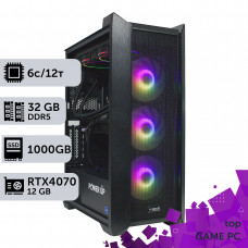 Ігровий комп'ютер GamePC TOP #264 Ryzen 5 7600/32 GB/SSD 1TB/GeForce RTX 4070 12GB
