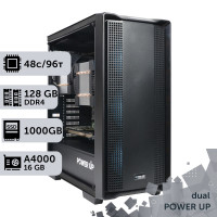 Двопроцесорна робоча станція PowerUp #432 AMD EPYC 7F72 x2/128 GB/SSD 1TB/NVIDIA Quadro RTX A4000 16GB