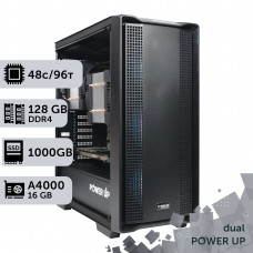 Двопроцесорна робоча станція PowerUp #432 AMD EPYC 7F72 x2/128 GB/SSD 1TB/NVIDIA Quadro RTX A4000 16GB