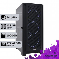 AI Workstation PowerUp #33 AMD EPYC 7F72/128 GB/SSD 1TB/NVIDIA Quadro RTX A2000 6GB x2