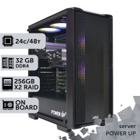 Сервер двопроцесорний TOWER PowerUp #29 Xeon E5 2690 v3 x2/32 GB/SSD 256GB х2 Raid/Int Video