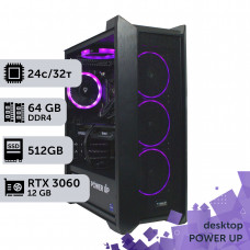 Робоча станція PowerUp Desktop #172 Core i9 13900K/64 GB/HDD 1 TB/SSD 512GB/GeForce RTX 3060 12GB