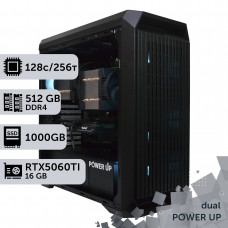 Двопроцесорна робоча станція PowerUp #551 AMD EPYC 7702 x2/512 GB/SSD 1TB/GeForce RTX 5060Ti 16GB