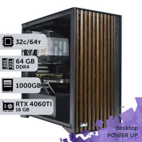 Робоча станція PowerUp Desktop #544 AMD Threadripper 3970X/64GB/SSD 1TB/GeForce RTX 4060Ti 16GB