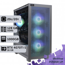 Робоча станція PowerUp Desktop #514 Core Ultra 7 265KF/128 GB/SSD 1TB/GeForce RTX 4070Ti Super 16GB