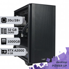 Робоча станція PowerUp Desktop #310 Core i7 14700K/32 GB/SSD 1TB/NVIDIA Quadro RTX A2000 6GB