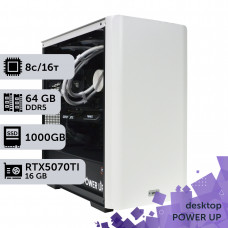 Робоча станція PowerUp Desktop #649 Ryzen 7 9700х/64 GB/SSD 1TB/GeForce RTX 5070Ti 16GB