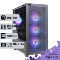 Робоча станція PowerUp Desktop #519 Core Ultra 7 265KF/192 GB/HDD 4 TB/SSD 2TB/GeForce RTX 4070Ti Super 16GB