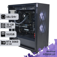 Робоча станція PowerUp Desktop #247 Core i7 13700K/32 GB/SSD 512GB/GeForce RTX 3060 12GB