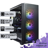 Робоча станція PowerUp Desktop #703 Core i5 14600K/64 GB/SSD 1TB/GeForce RTX 5060Ti 16GB