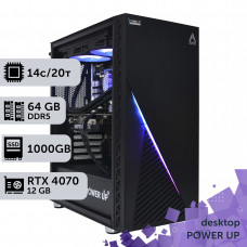 Робоча станція PowerUp Desktop #331 Core i5 14600K/64 GB/SSD 1TB/GeForce RTX 4070 12GB