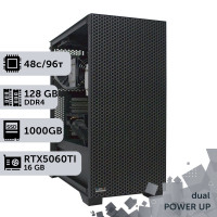 Двопроцесорна робоча станція PowerUp #552 AMD EPYC 7F72 x2/128 GB/SSD 1TB/GeForce RTX 5060Ti 16GB