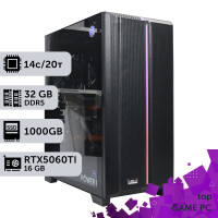Ігровий комп'ютер GamePC TOP #498 Core i5 14600K/32 GB/SSD 1TB/GeForce RTX 5060Ti 16GB