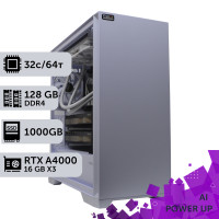 AI Workstation PowerUp #39 AMD EPYC 7551/128 GB/SSD 1TB/NVIDIA Quadro RTX A4000 16GB x3