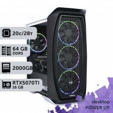 Робоча станція PowerUp Desktop #609 Core i7 14700K/64 GB/SSD 2TB/GeForce RTX 5070Ti 16GB