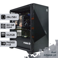Двопроцесорна робоча станція PowerUp #440 Xeon E5 2680 v4 x2/64 GB/SSD 512GB/NVIDIA Quadro P4000 8GB