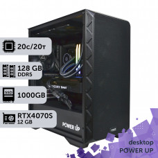 Робоча станція PowerUp Desktop #513 Core Ultra 7 265KF/128 GB/HDD 4 TB/SSD 1TB/GeForce RTX 4070 Super 12GB