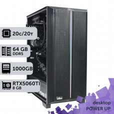 Робоча станція PowerUp Desktop #718 Core Ultra 7 265KF/64 GB/SSD 1TB/GeForce RTX 5060Ti 8GB