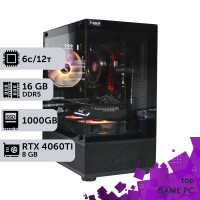 Ігровий комп'ютер GamePC TOP #381 Ryzen 5 8400F/16 GB/SSD 1TB/GeForce RTX 4060Ti 8GB