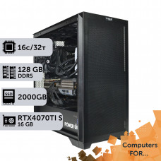 Комп'ютер Power Up #10 для DaVinci Resolve/Ryzen 9 7950x/128 GB/HDD 6 TB/SSD 2TB/GeForce RTX 4070Ti Super 16GB