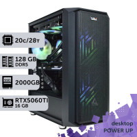 Робоча станція PowerUp Desktop #712 Core i7 14700K/128 GB/SSD 2TB/GeForce RTX 5060Ti 16GB