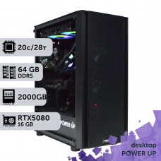 Робоча станція PowerUp Desktop #569 Core i7 14700K/64 GB/SSD 2TB/GeForce RTX 5080 16GB