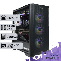 Робоча станція PowerUp Desktop #615 Core i7 14700K/64 GB/SSD 2TB/GeForce RTX 5070 12GB