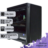 Робоча станція PowerUp Desktop #605 Core Ultra 5 245KF/32 GB/SSD 1TB/GeForce RTX 5070Ti 16GB