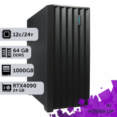 AI Workstation PowerUp #28 Ryzen 9 7900x/64 GB/SSD 1TB/GeForce RTX 4090 24GB